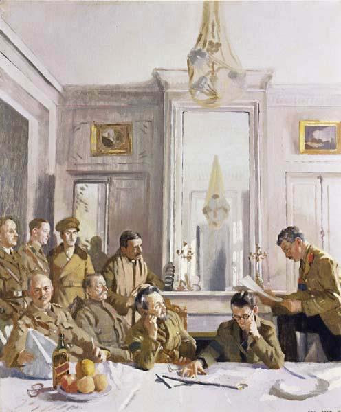 Sir William Orpen Some Members of the Allied Press Camp,with their Pres Officers France oil painting art